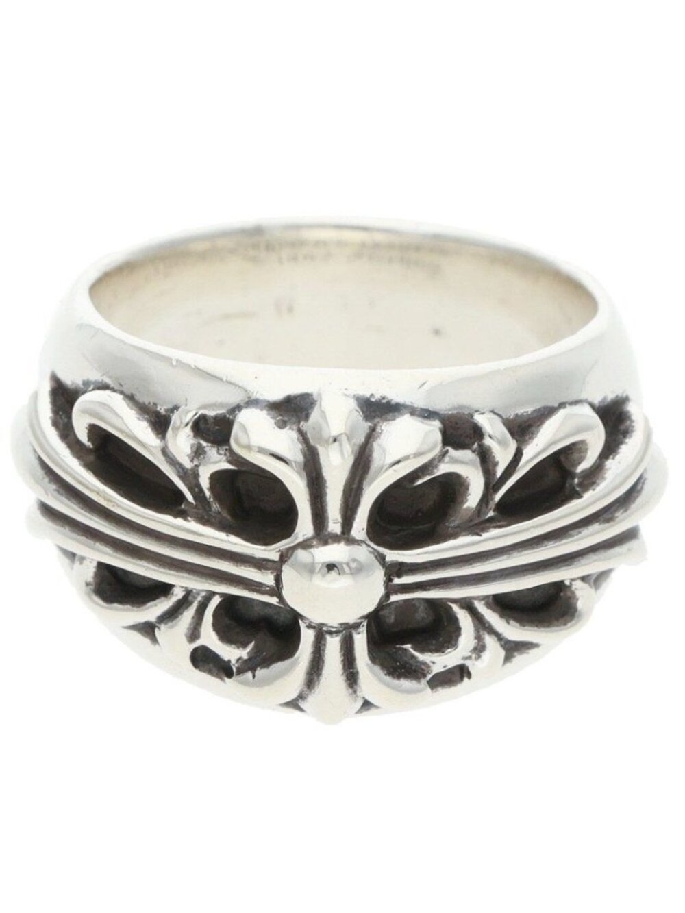 Chrome Hearts Flrl Floral Cross Silver Ring